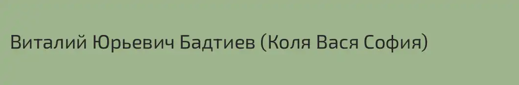 Виталий Юрьевич Бадтиев (Коля Вася София)